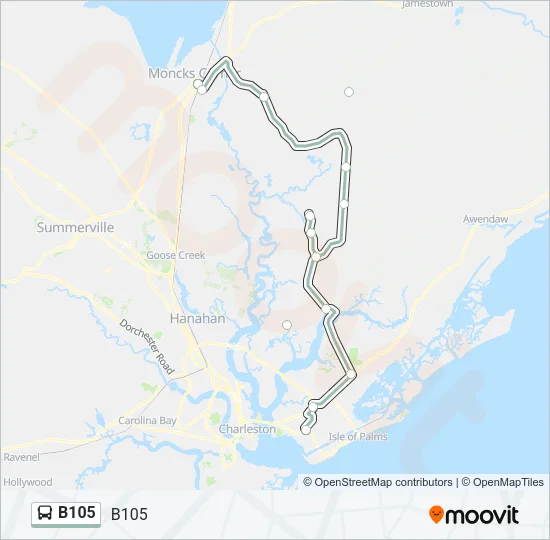 B105 Bus Line Map
