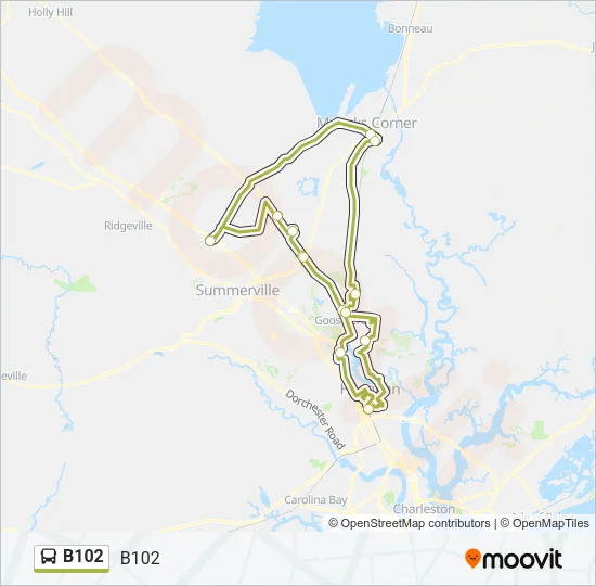 B102 Bus Line Map