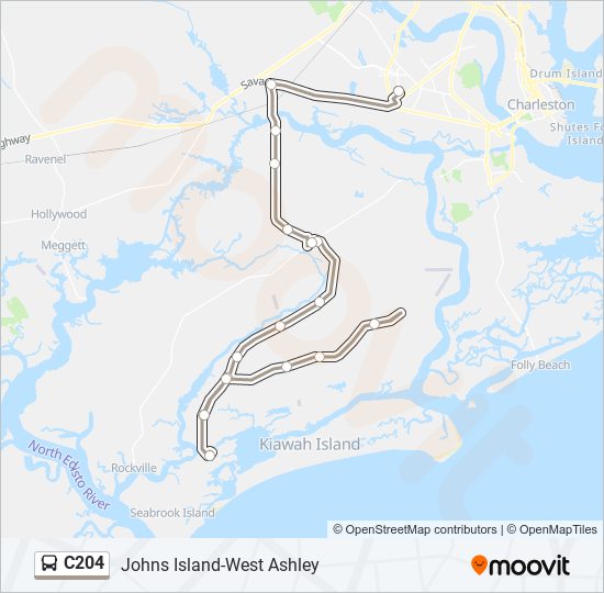 Mapa de C204 de autobús