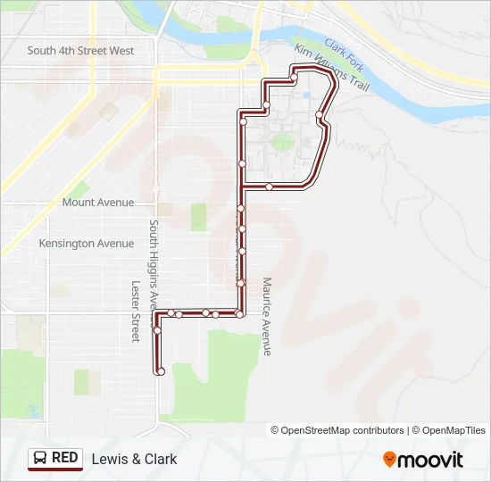 RED Bus Line Map