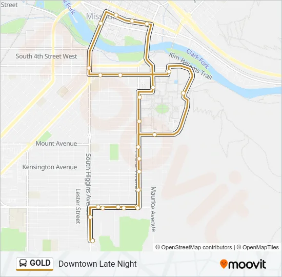 GOLD Bus Line Map