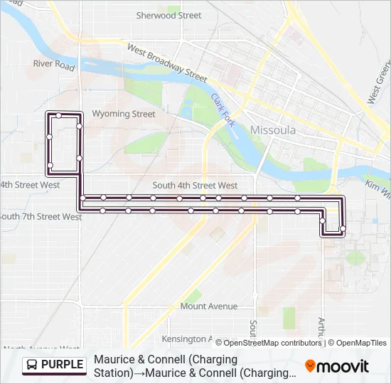 PURPLE Bus Line Map