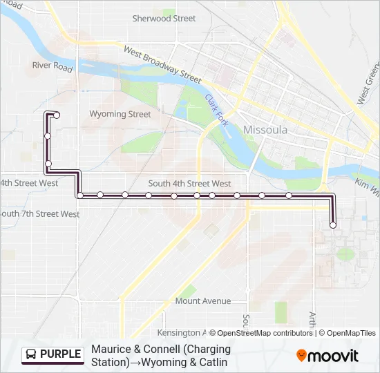 PURPLE Bus Line Map