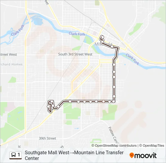 1 Bus Line Map