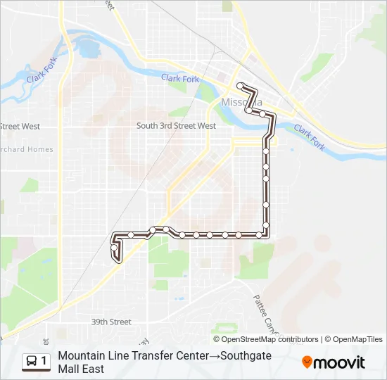 1 Bus Line Map