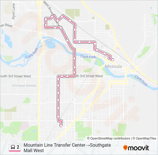 2 Bus Line Map