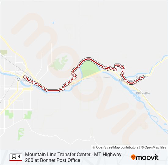 4 Route Schedules, Stops & Maps Mountain Line Transfer Center‎→Mt