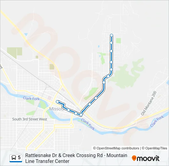 5 Bus Line Map