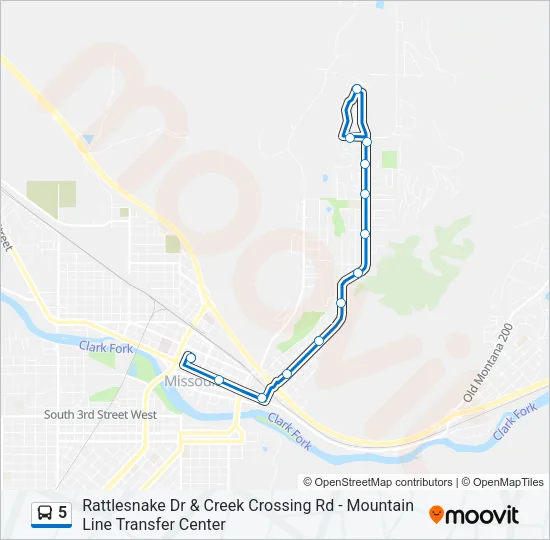 5 Bus Line Map
