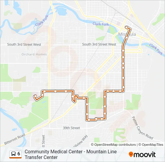 6 Bus Line Map