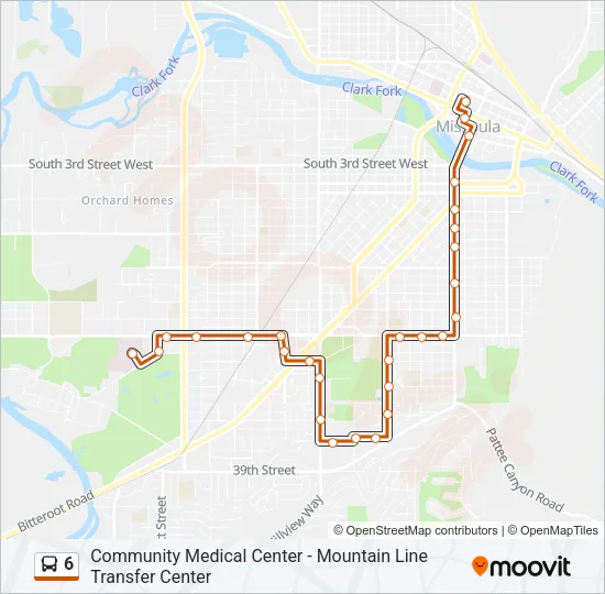 6 Bus Line Map