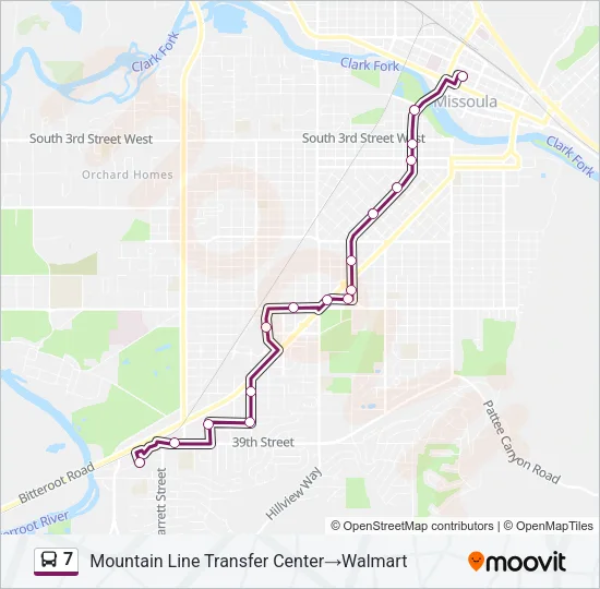 7 Bus Line Map