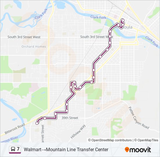 Mapa de 7 de autobús