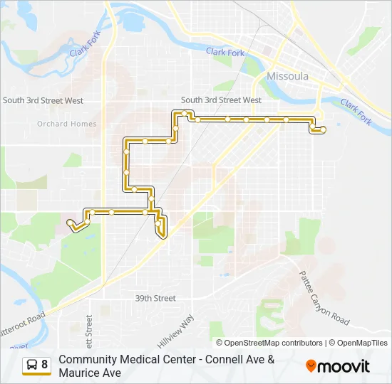 8 Bus Line Map