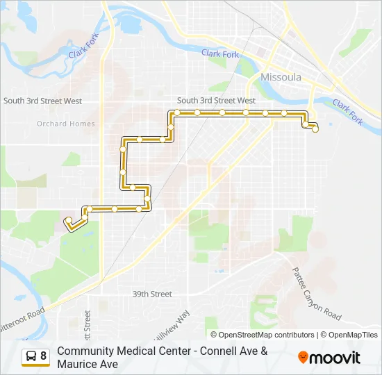 8 Bus Line Map