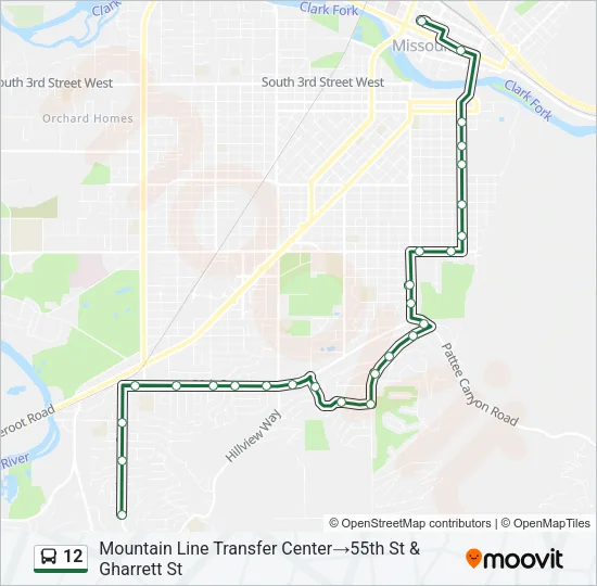12 Bus Line Map