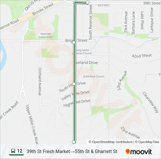 12 Bus Line Map