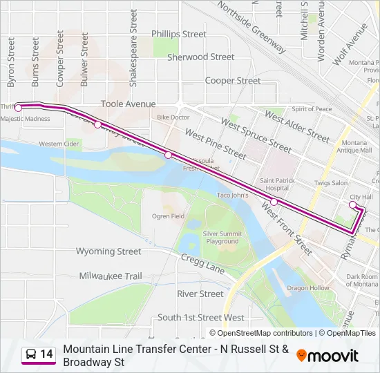 14 Bus Line Map