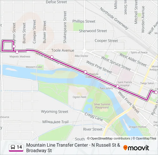 14 Bus Line Map