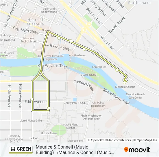 GREEN Bus Line Map