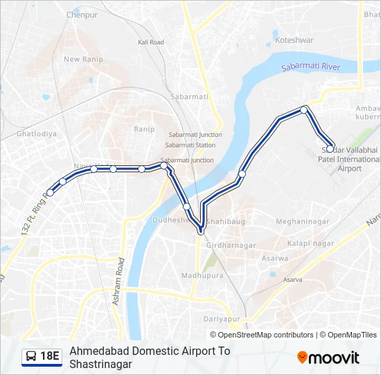 18E Bus Line Map