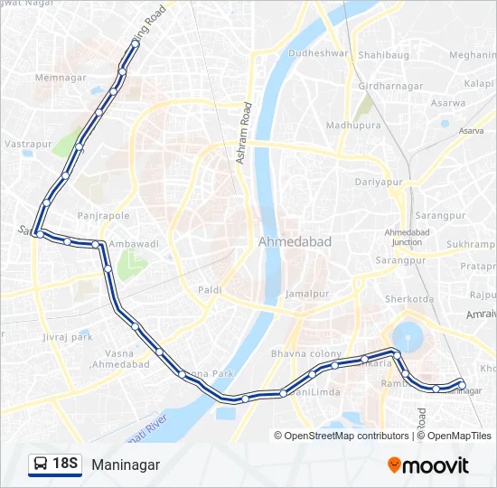 18S Bus Line Map