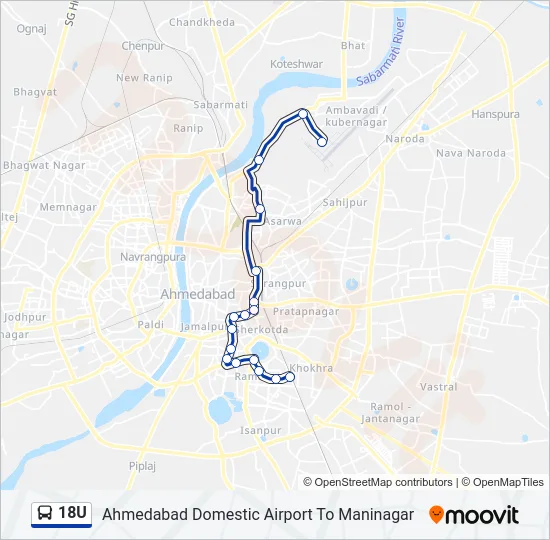 18U Bus Line Map