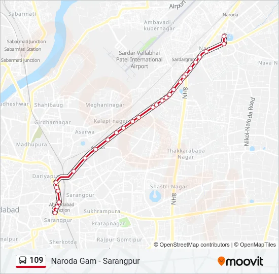109 Bus Line Map