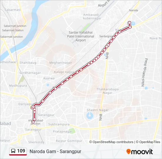 109 Bus Line Map