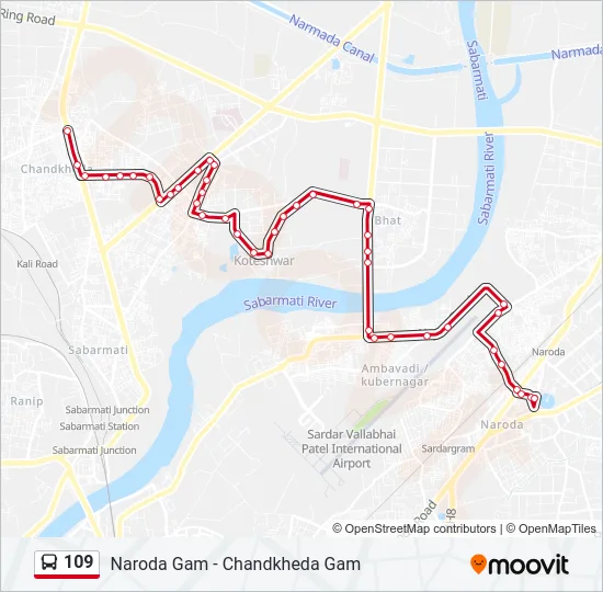 109 Bus Line Map