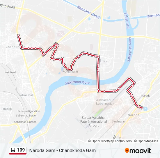 109 Bus Line Map
