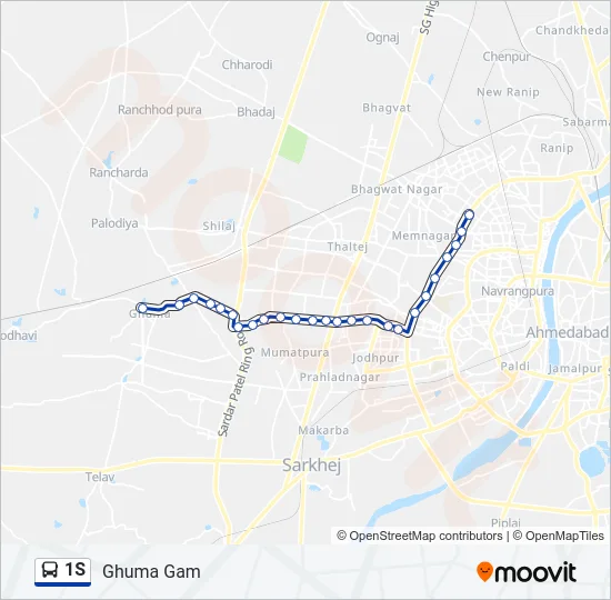 1S Bus Line Map