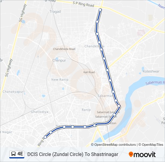 4E Bus Line Map