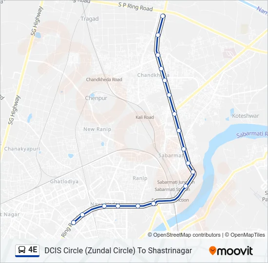 4E Bus Line Map