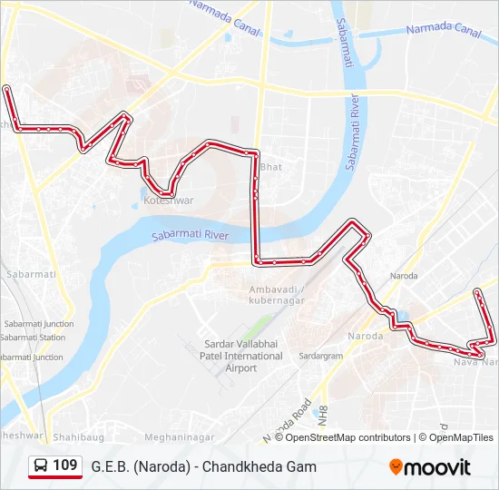 109 Bus Line Map