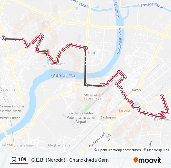 109 Bus Line Map