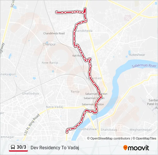 30/3 Bus Line Map