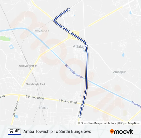 4E Bus Line Map