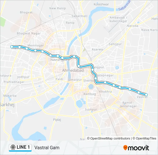 LINE 1 Metro Line Map