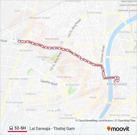 52-SH Bus Line Map