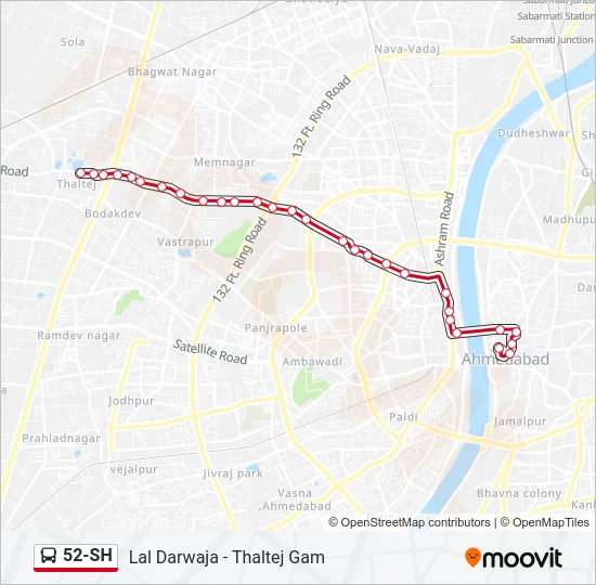 52-SH Bus Line Map
