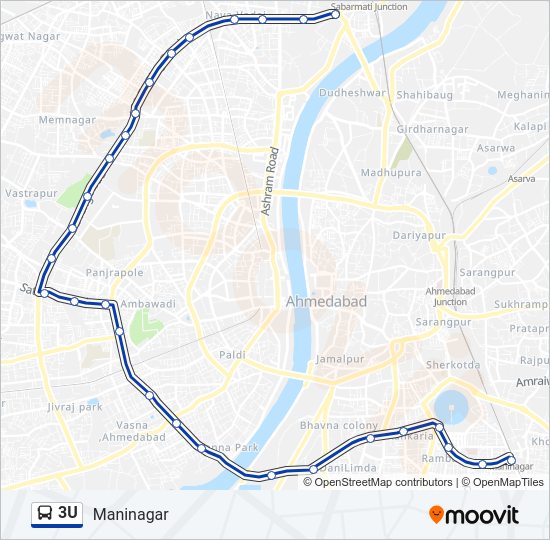 3U Bus Line Map