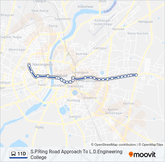 11D Bus Line Map