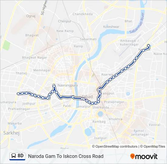 8D Bus Line Map