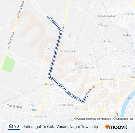 9S bus Line Map