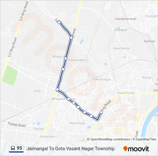 9S Bus Line Map