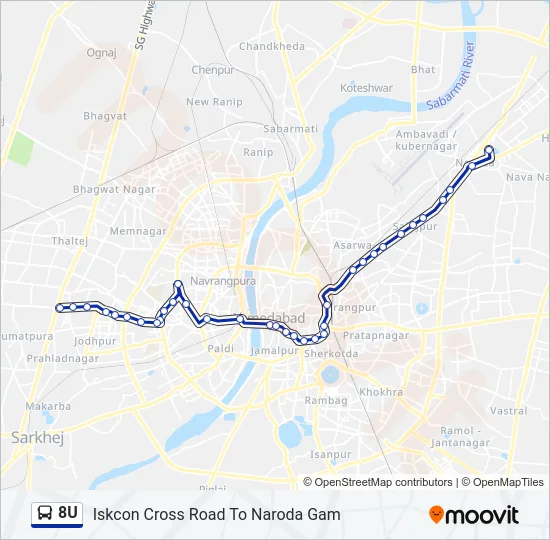 8U Bus Line Map