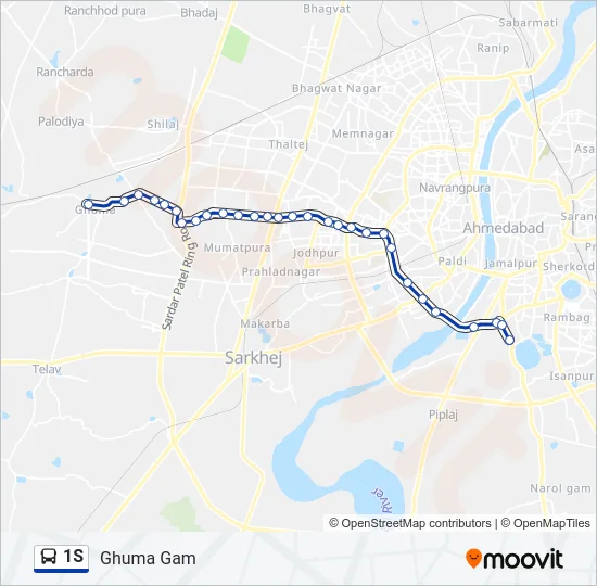 1S Bus Line Map