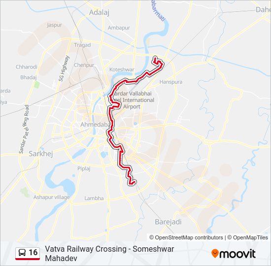 16 Bus Line Map