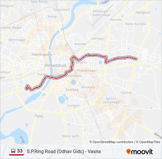 33 bus Line Map